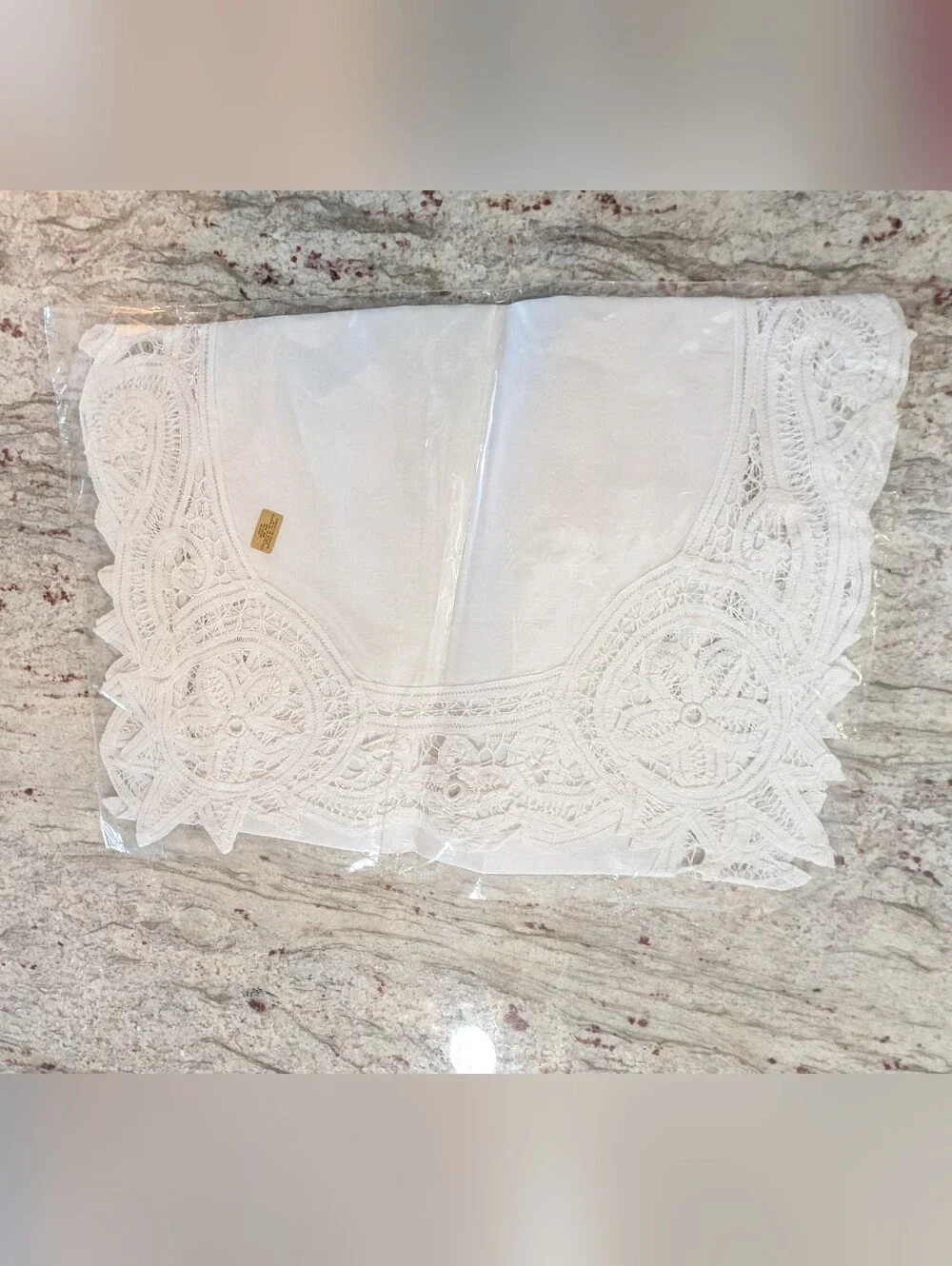 Battenberg Lace Table Runner By Tessile White 45